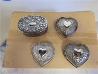 Group of jewelry boxes longest 4.25"L