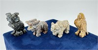 Collection of Carved Stone Animal Fetishes