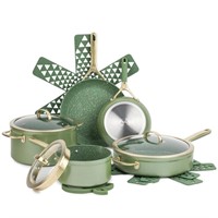 Thyme & Table Nonstick 12pc Cookware Set OliveAZ13