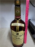 Large glass Seagram's Canadian whiskey decorative