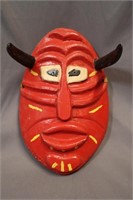 Arlie Skinner folk carved devil mask