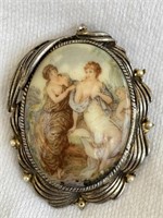 HAND PAINTED SEMI-NUDE ARTIST SIGNED PORCELAIN