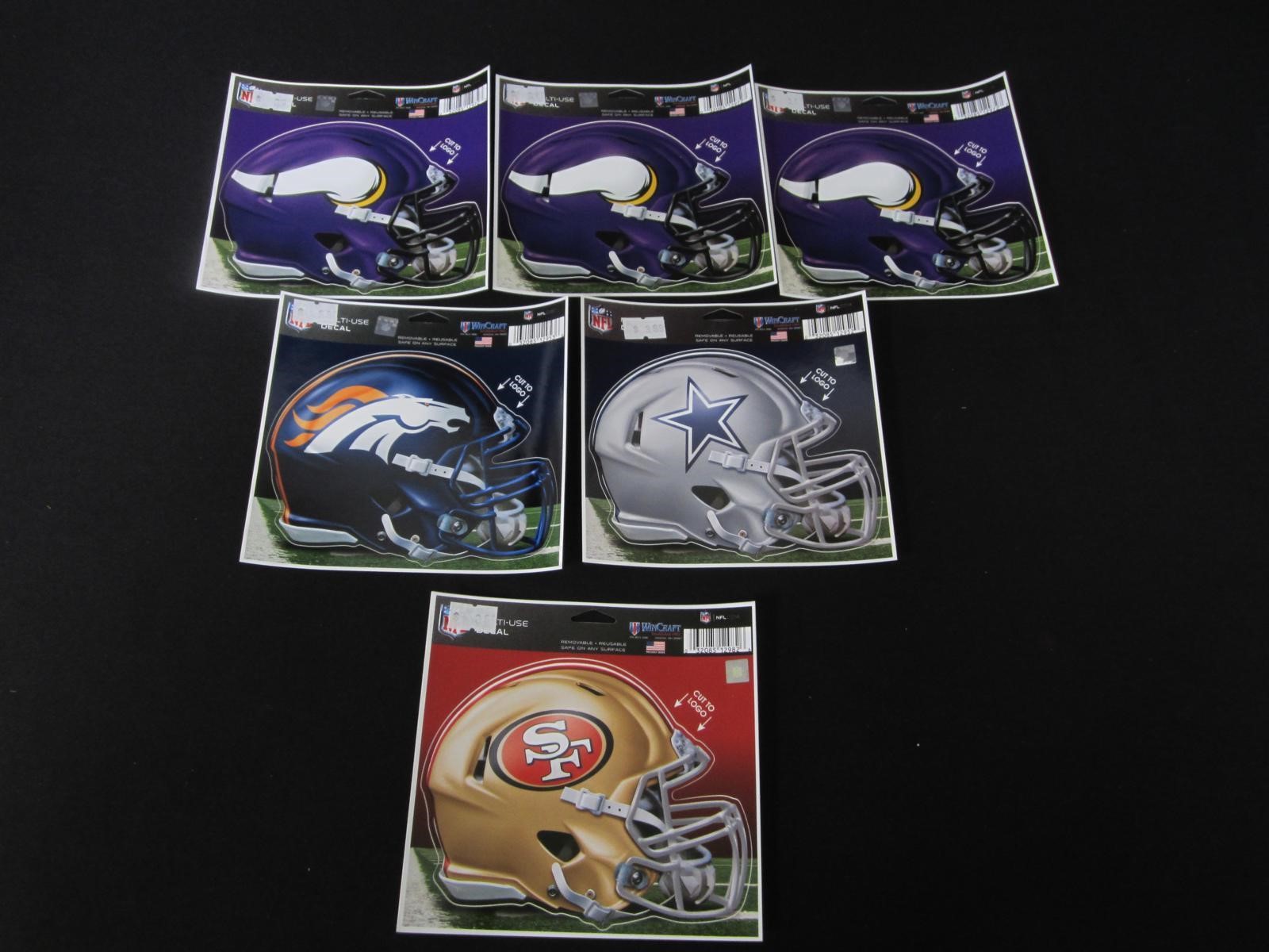 Decal Lot of 6 NFL Helmet Decals
