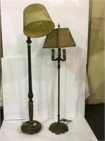2-Vintage Floor Lamps w/ Shades