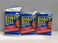 3 Packs 1991 Fleer Basketball Jumbo 53 Cards/Pack