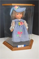 Vintage Anili Felt Doll Loretta in Plexiglass Case