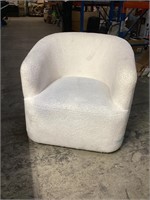 Fuzzy White Rotating Lounge Chair
