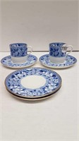 2 DEMI-TASSE CUPS + 4 SAUCERS