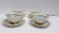 4 ROYAL STAFFORD CUPS & SAUCERS