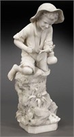 Italian carved marble figure of a boy