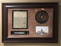 Framed Republic of Texas Memorabilia