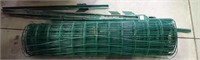 WOVEN WIRE FENCING & 7 POSTS (ALL GREEN COLOR)