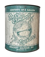 Vintage Davy Crockett Irvington VA Oyster Can Tin