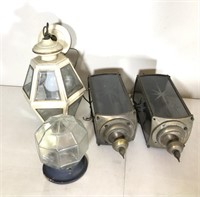 Lot of Vintage Lantern Light Fixtures Sconce