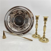 Tray- Baldwin Brass Candlestick Holders, etc