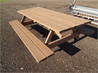 Wooden picnic table; 3'x7'