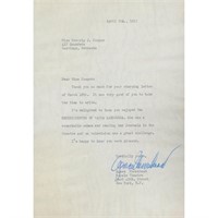 Agnes Moorehead BeWitched signed personal letter.