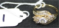 LADIES 14K AND DIAMOND RING