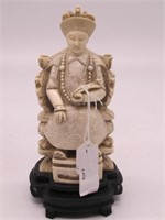 CHINESE DETAILED CARVED EMPRESS RESIN FIGURINE