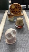 Owl, Avon, perfume and sculptures