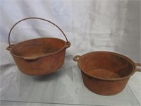 2 Cast Iron Cooking Pots -USA