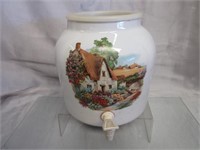 Water Crock w/Cottage Picture