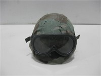 Vietnam Era Military Helmet W/Goggles See Info