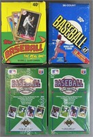 4pc NIP 1981-90 Baseball Card Pack Boxes