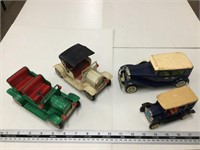 4 tin friction cars