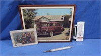 Advertising Thermometers, Framed 1941 Ford V-6