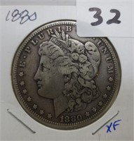 1880 Morgan silver dollar