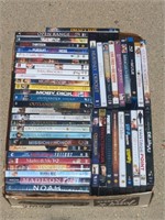 Box of Blu Ray and DVD movies and TV shows