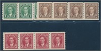 CANADA #238-240 STRIPS OF 4 MINT VF NH