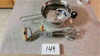 Food Mill and Ekco Egg Beater