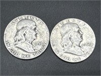 1951-P & 1951-S Franklin Silver Half Dollars
