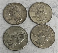 (4) 1964 Silver Quarters