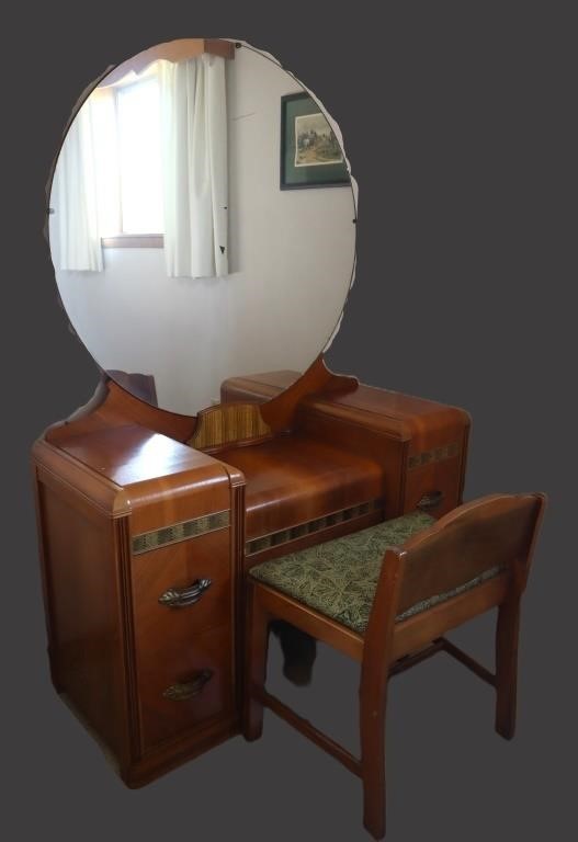 1930's Webb Furn Co Waterfall Vanity