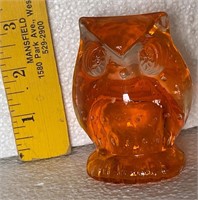 Blown Glass Owl Paperweight