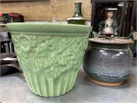 Pottery Planter with Canister