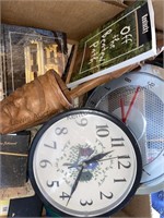 Mixed box lot clocks books and more see photos