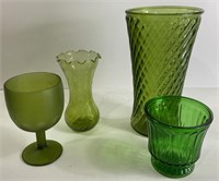 Lot Of Green Vases