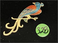 VTG Enamel Bird of Paradise on a Branch