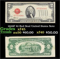 1928F $2 Red Seal United States Note Grades xf+