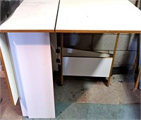 DROP LEAF CRAFTING TABLE WHITE LAMINATE 32" W
