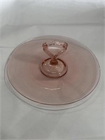 Pink depression glass tray