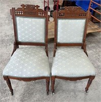 Pair of Antique Eastlake Victorian Parlor Chairs