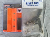 Vise pads and rivet tool