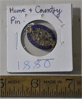 "For Home And Country" lapel pin - info