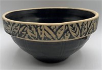 Dark Blue and Cream Clay City Crock Bowl