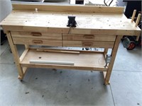 60 in work bench on wheels with 3 in vise